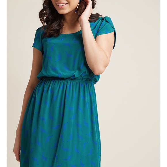 Modcloth Dinosaur Print Dress - Picture 2 of 5